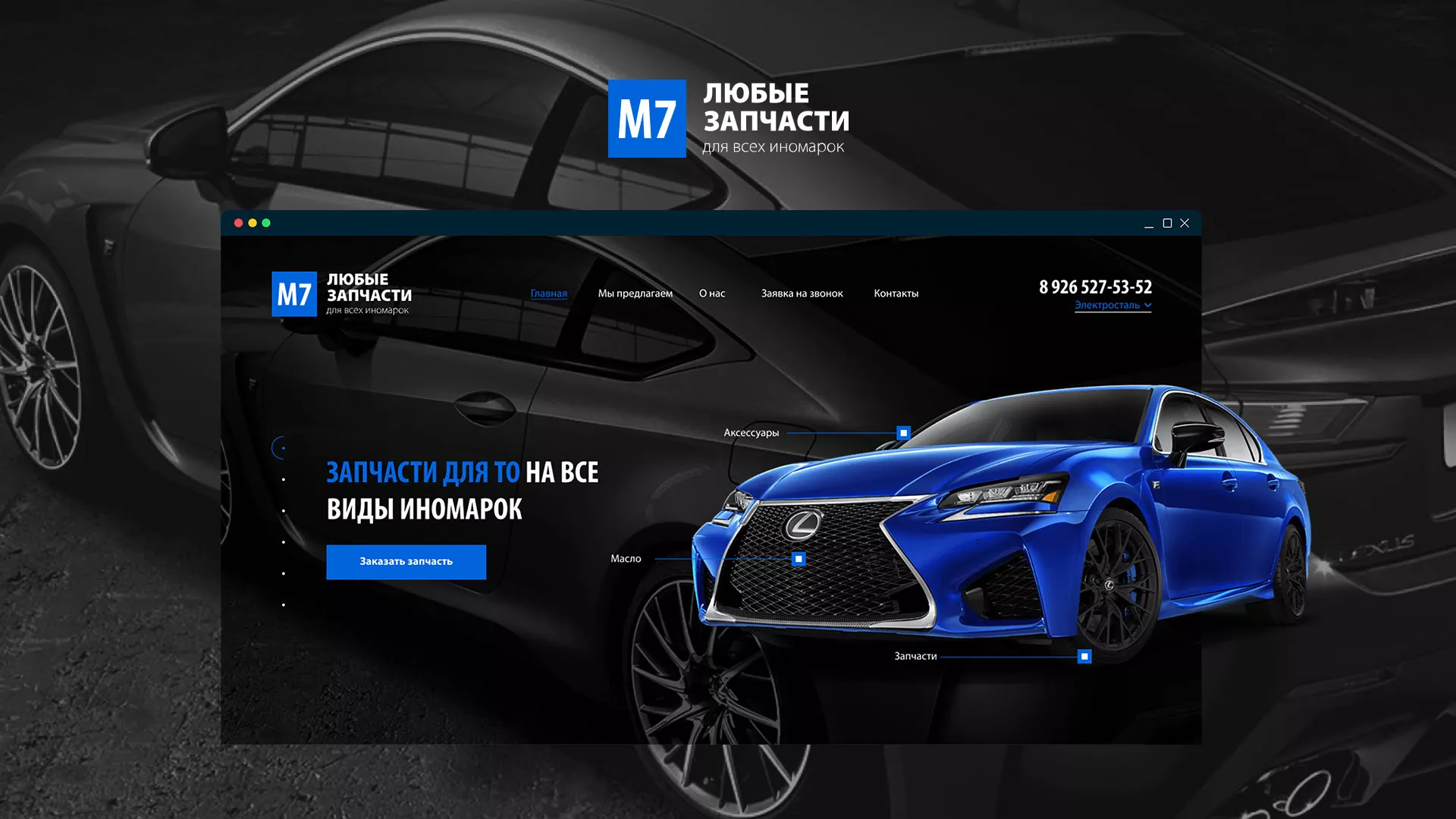 Разработка сайта магазина автозапчастей «М7» в Жиздре