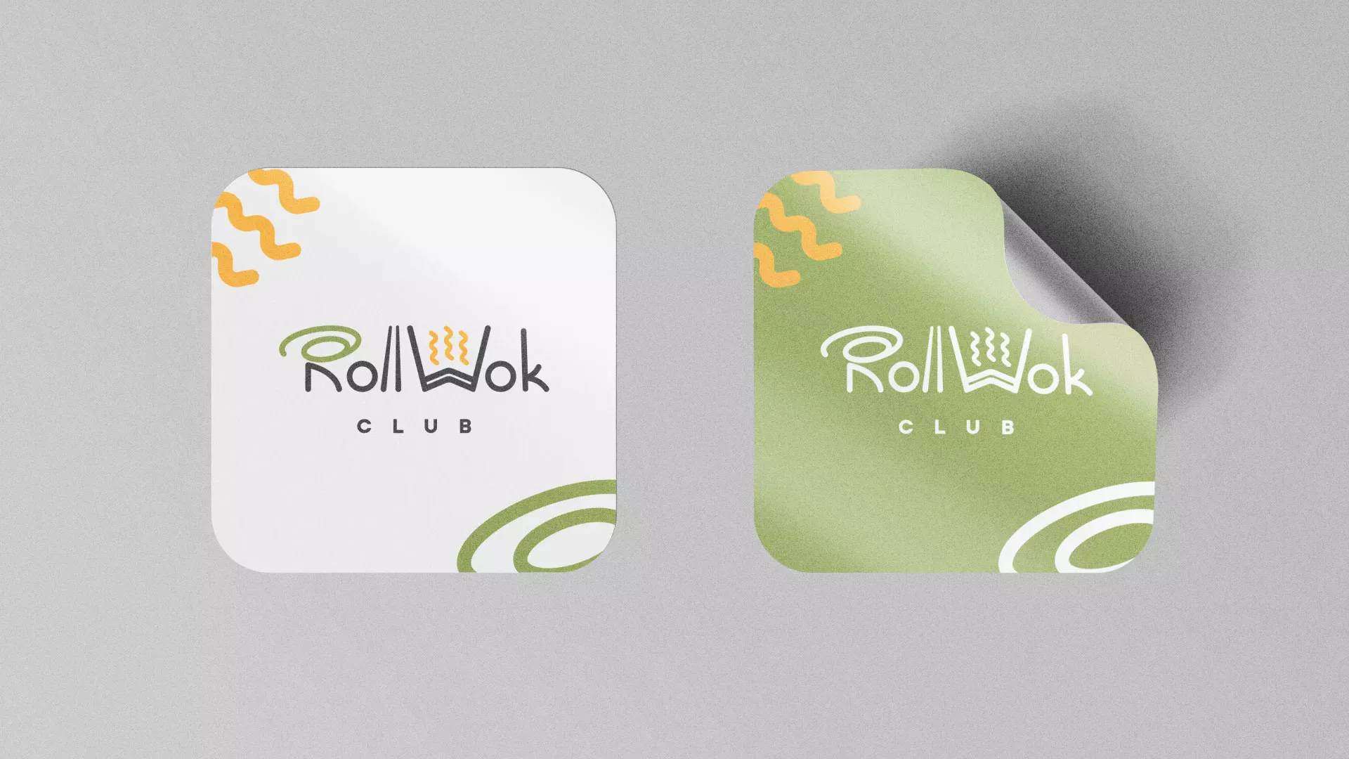 Разработка логотипа и фирменного стиля суши-бара «Roll Wok Club» в Жиздре