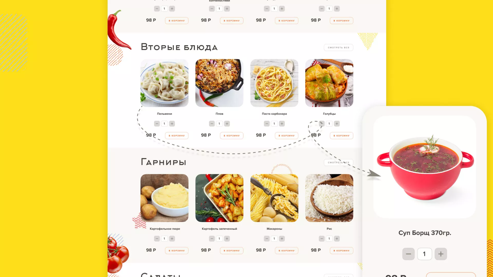 Разработка сайта кафе-столовой «Суп-Мясо-Салат» в Жиздре